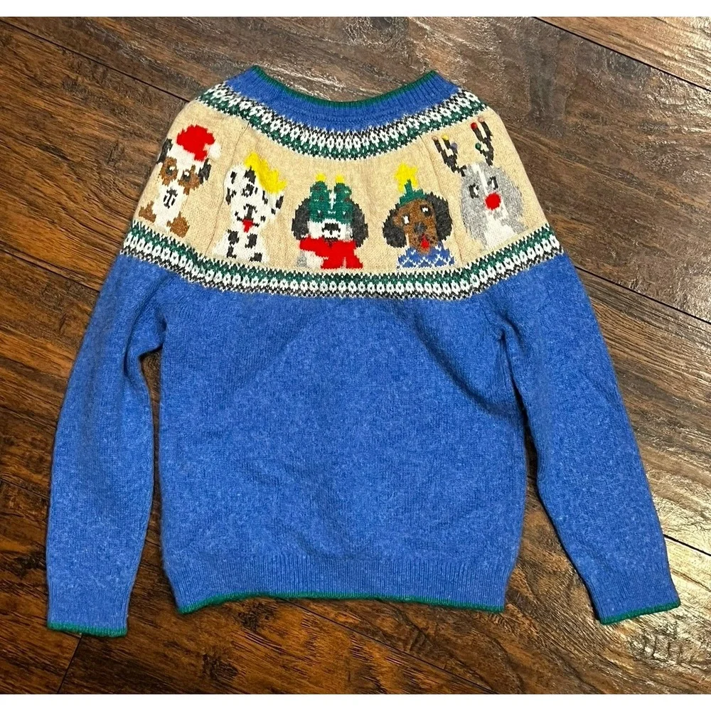 Mini Boden Festive Dogs Fair Isle Christmas Sweater, Size 9-10Y